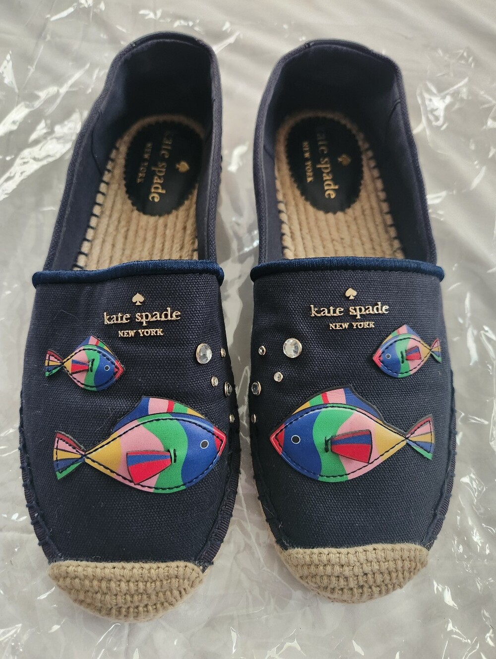 Kate Spade Aqua Fish Espadrilles. Size 7